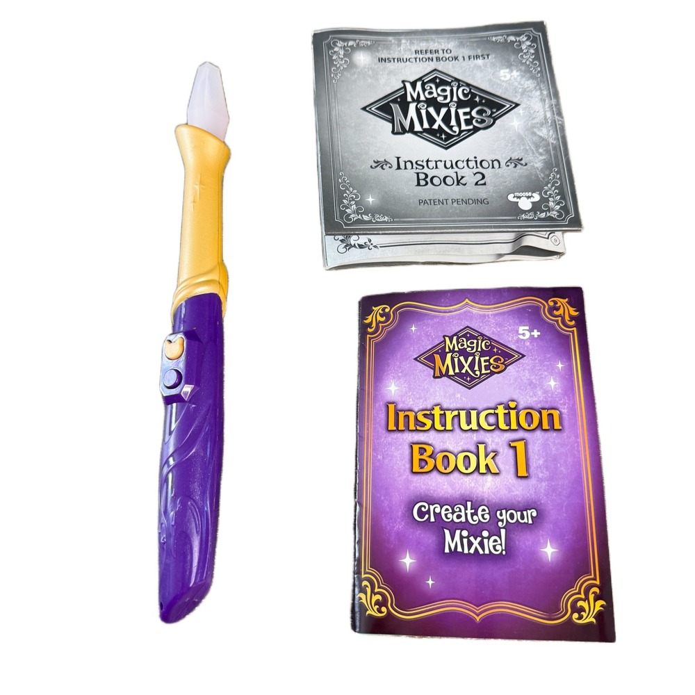 Magic Mixies Replacement Wand and Instruction Books 1 & 2 Purple Gold Moose Toys